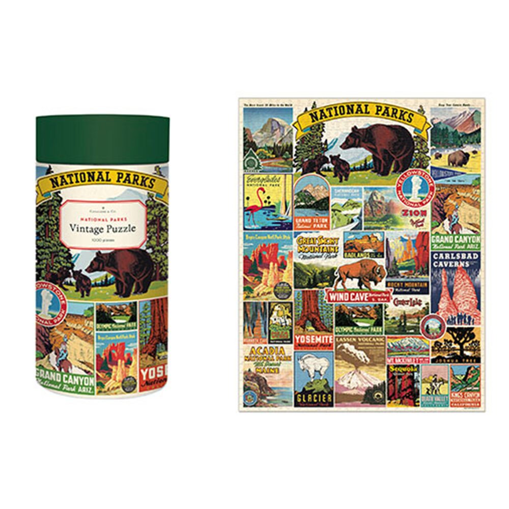 Cavallini, Puzzle, Gifts, Jigsaw, 1000 Piece, National Parks, 416523